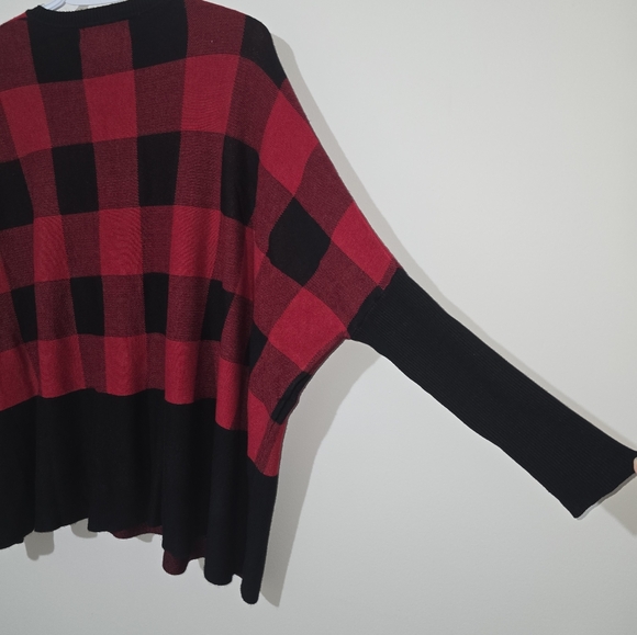 Charlie Paige Black and Red Buffalo plaid sweater - Picture 3 of 5